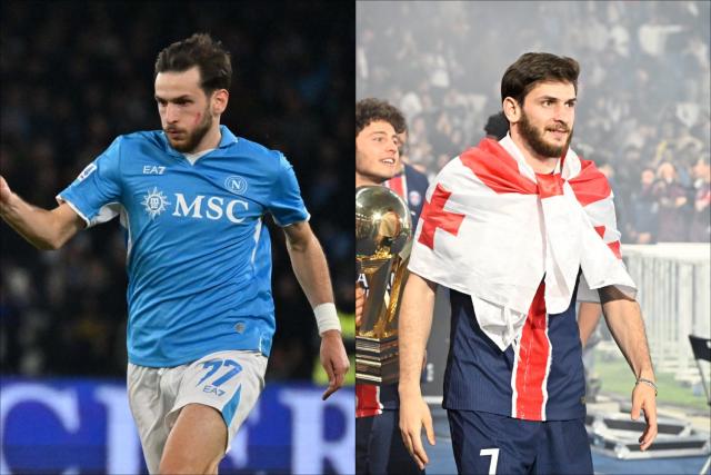 Déjà sacré avec le PSG, Khvitcha Kvaratskhelia est aussi champion d'Italie avec Naples